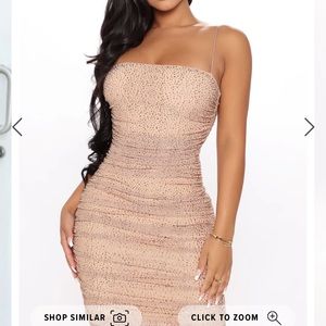 Diamond rhinestone nude dress